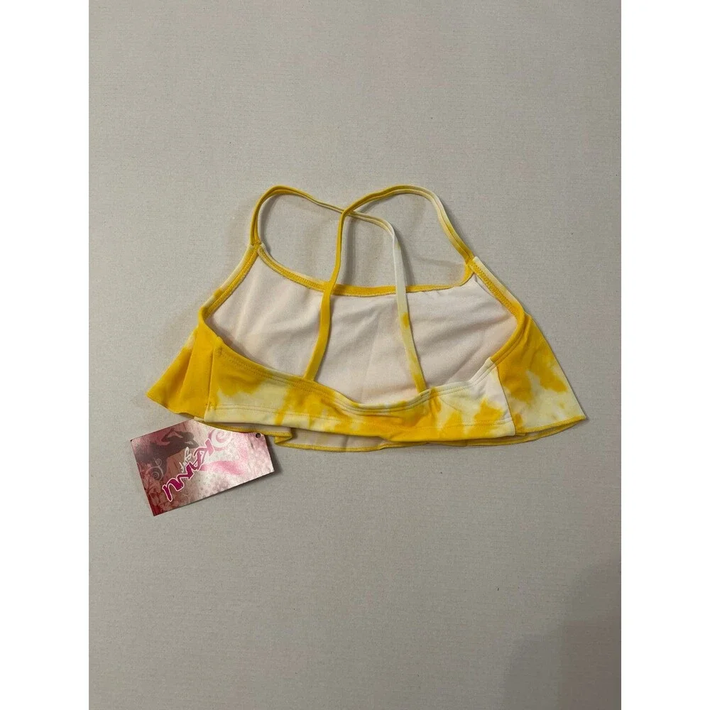 Kanu Surf Girls' Alania Flounce Bikini Size 8 Yellow New With Tag